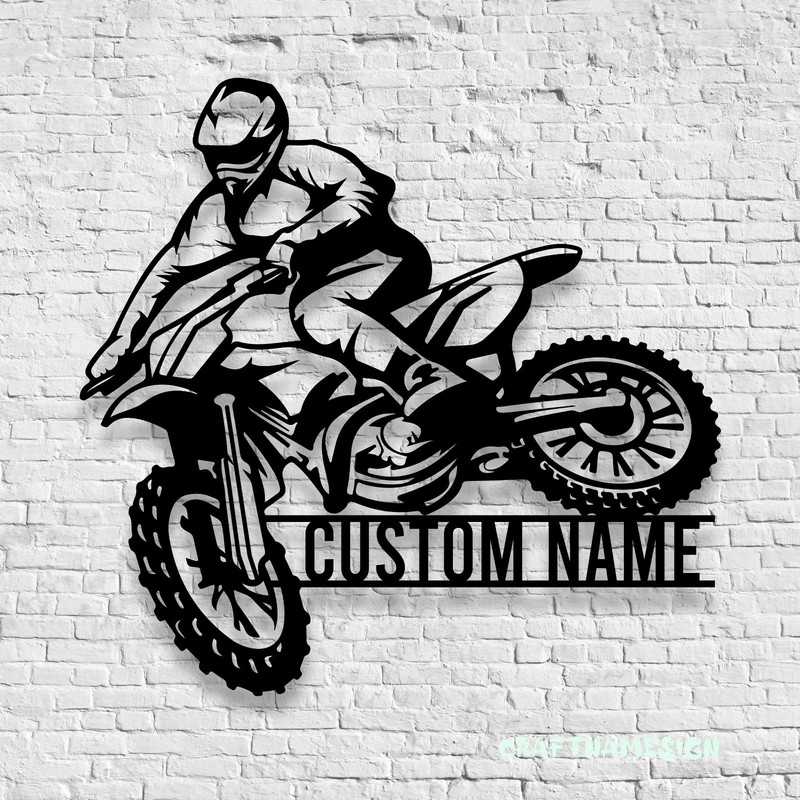Personalized Motocross LED Metal Sign Custom Dirt Bike Wall Decor gallery