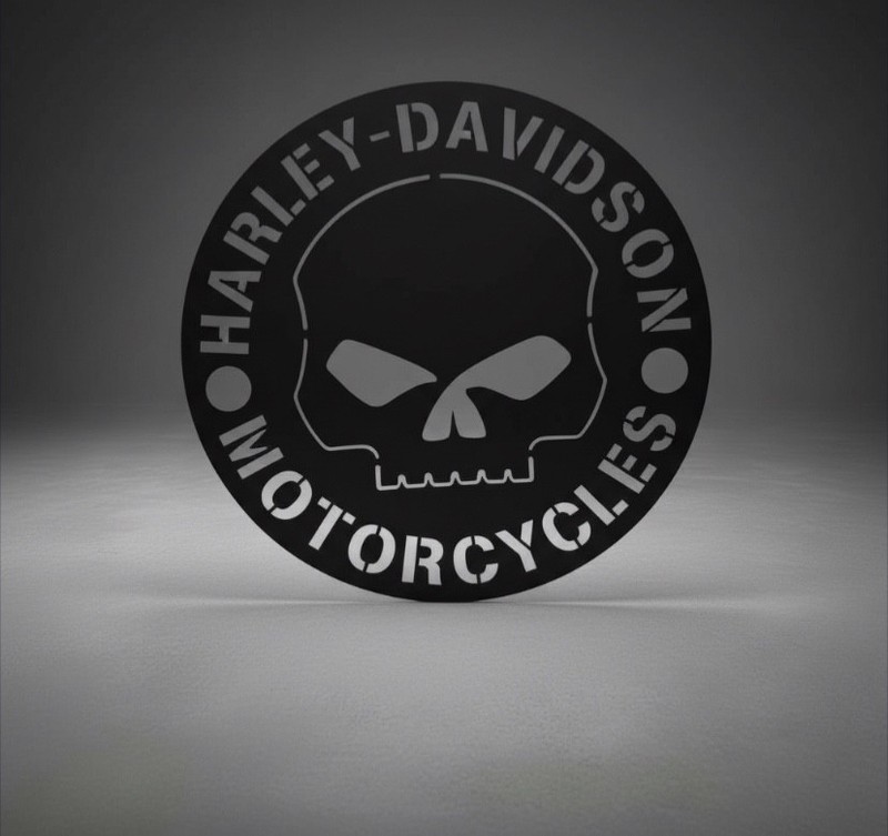 Metal Art mancave Harley davidson motorcycle skulls