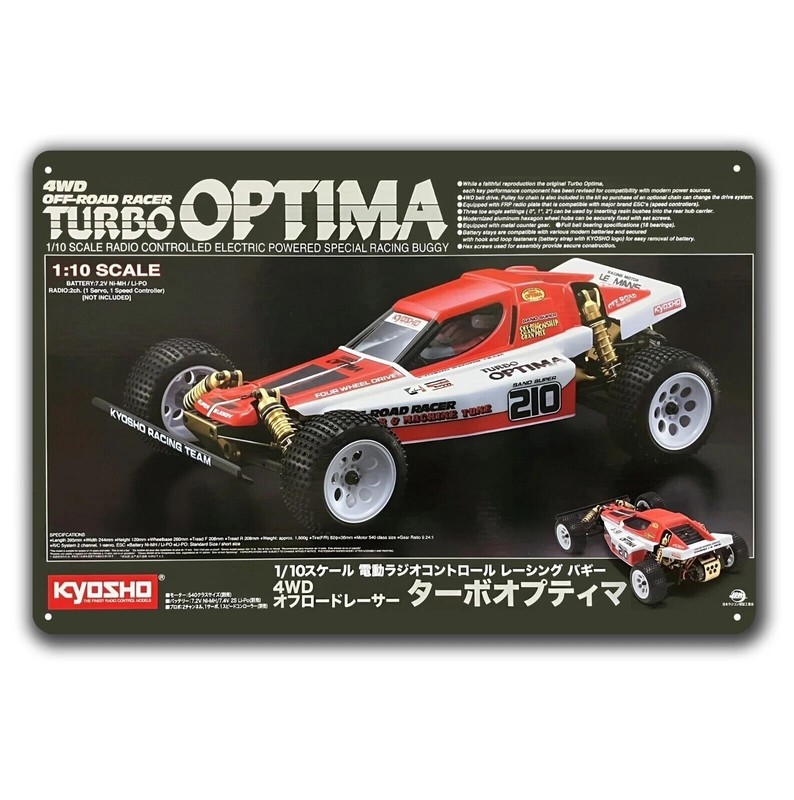 Kyosho Turbo Optima Rc Car Metal Poster – Sign – Size:20x30cm