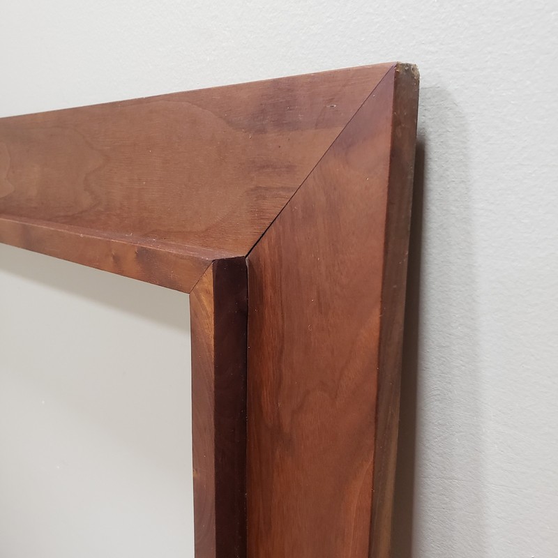 Walnut Picture Frame 22x28 Stepped Profile Wide Moulding Handmade MCM Wall Decor gallery