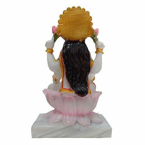 Marble Dust Maa Laxmi Goddess Lakshmi- White 6.5 Inches Idol Statue Figurine gallery