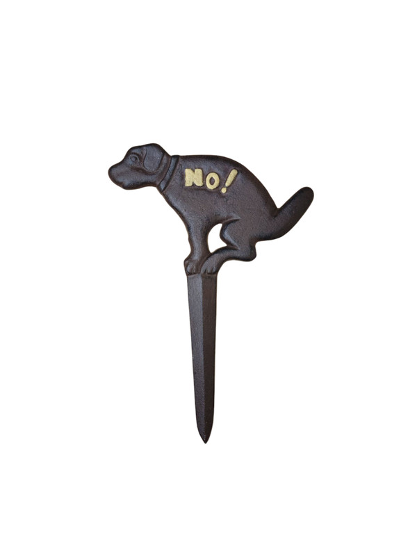 Rustic No Dog Pooping Yard Stake Sign Pet Waste Pee Clean Up