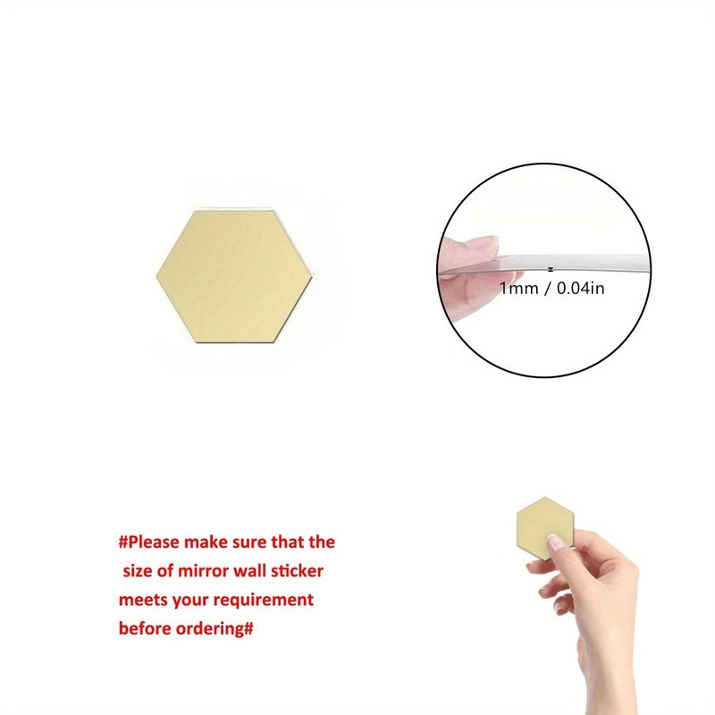 72Pcs Hexagon Mirror Stickers Splicing Decor for Hallway Stair & Entryway