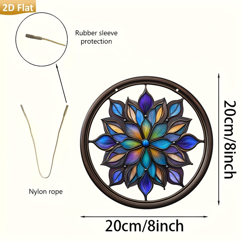 Colorful Flower Acrylic Suncatcher Round Window Porch Wall Hanging Art Gift gallery