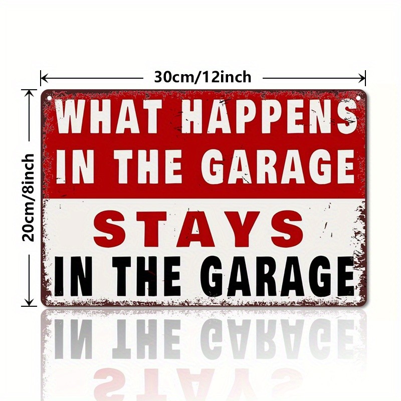 What Happens In The Garage Stays Metal Sign Vintage Rustic Funny Man Cave Decor gallery