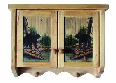 Zeckos Walking Bear Wall Cabinet – 24″ x 18″ x 5″