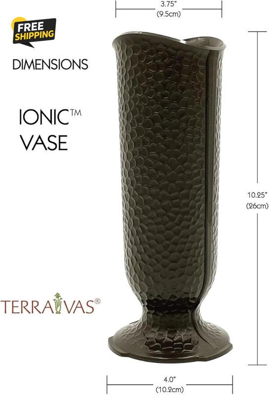 ' Ionic Vase - Replacement Cemetery Flower Vase - 4" D Base with 3 Flanges gallery
