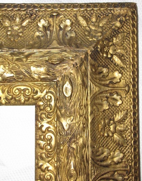 a Fine 19th C. 6″ Arts & Crafts Ornate Gilt Wood & Gesso Picture Frame for 20×28