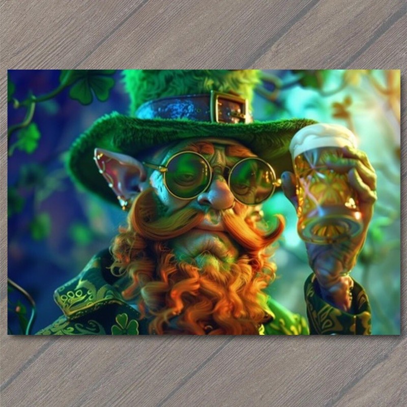 Art Print Leprechaun St. Patrick’s Day Bright Colors Weird Strange Wild Unusual