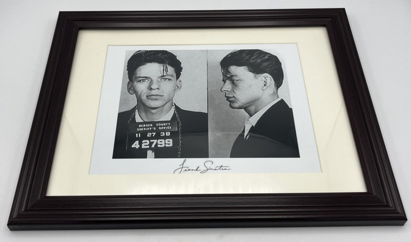 Celebrity Mug Shot Frank Sinatra Mugshot of a Young Crooner 12″ x 15″ Framed