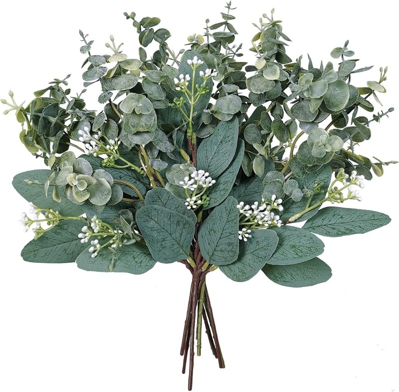 Mixed Eucalyptus Leaves Stems Bulk Artificial Eucalyptus Leaves Sprays