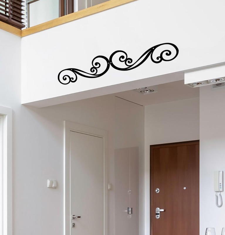 Metal Scroll Wall Art Decor Rustic Iron Wall Scroll Decorations Pair Scroll for gallery