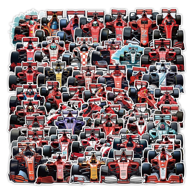 50 Pcs Stickers Formula 1 F1 Racing Cars Fridge Luggage Skateboard Phone Laptop gallery
