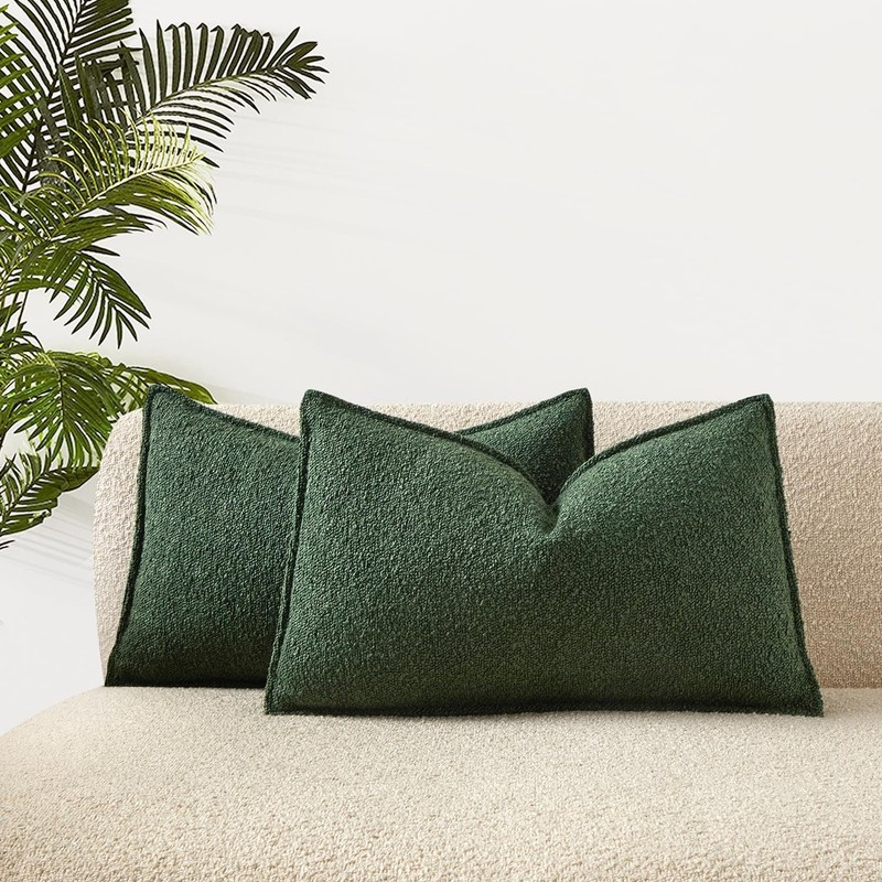 JUSPURBET Green Decorative Pillow Covers 14×24 Set of 2 Throw Pillow Covers f…