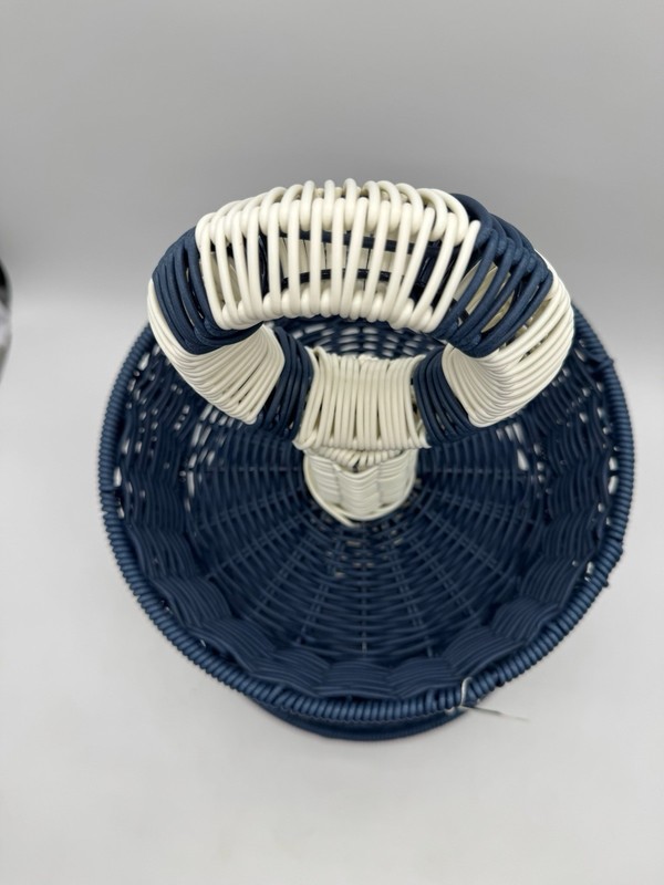 New Ciroa Hello Summer 2 Tier Plastic Wicker Serving Stand Basket Beach Coastal gallery