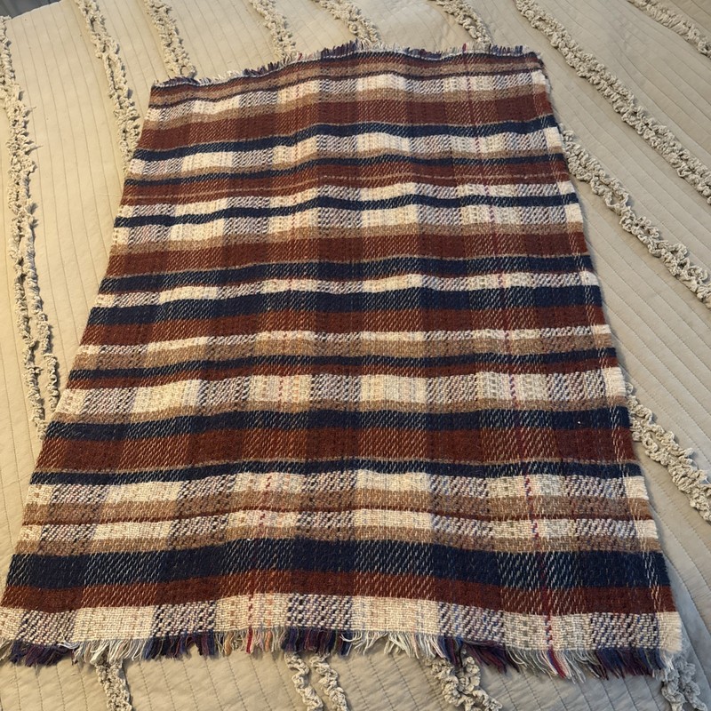 44x64 Vintage The Log Cabin brand Wool blanket/throw Made in Wales. Multicolor gallery