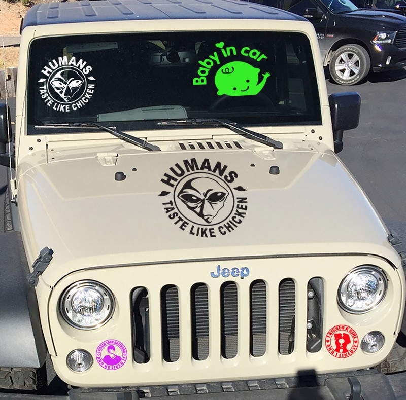Aliens Humans Taste Like Chicken UFO Roswell Space area 51 sticker decal gallery