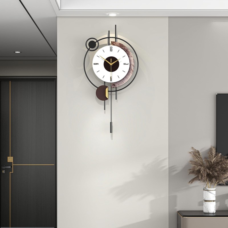 Modern Wall Clock for Living Room Decor Large Decorative Metal Silent Wall Cl... gallery