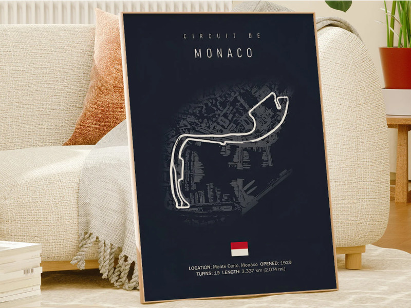 Formula 1 2026 Monaco Spa Monza Nürburgring Track Poster Unframed