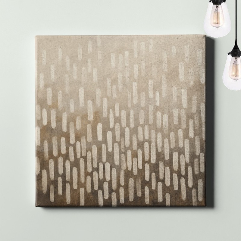 Abstract Brush Mark Grid Wall Art Neutral Geometric Pattern Minimal