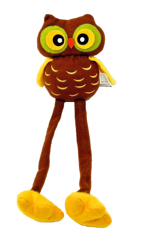Brown Yellow Green Owl Beanie Plush Felt Shelf Sitter 18″ 2014 Newclassic Decor