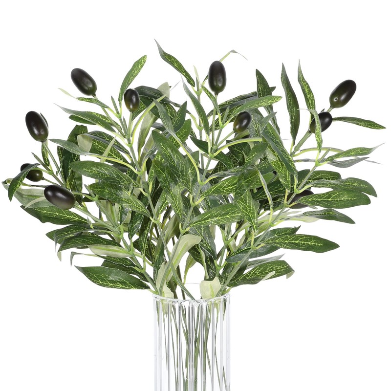 JJUNW 5 Pcs Artificial Plants Olive Tree Branches, 11 Inch Faux Olive Tree 2