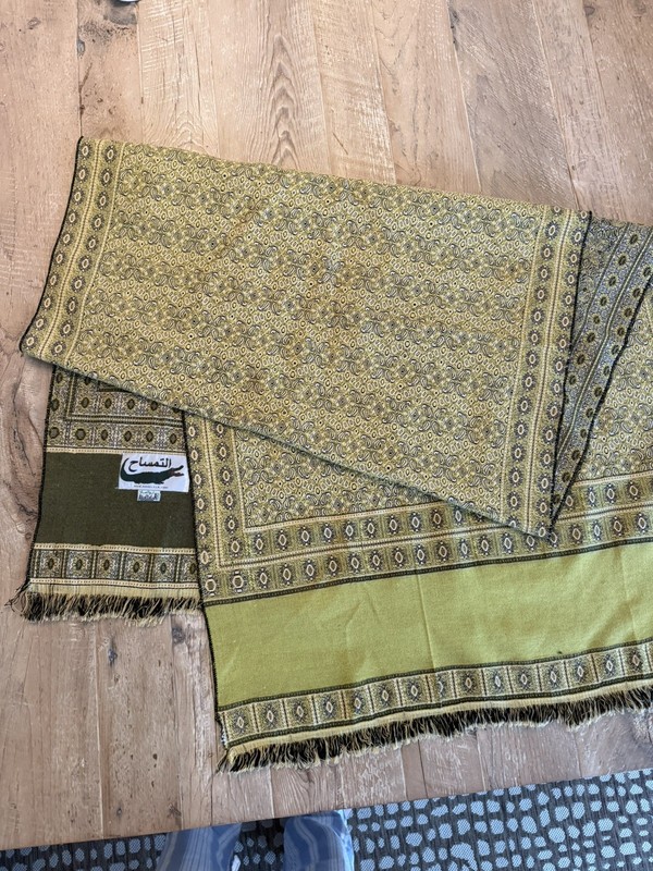 Antique Traditional Egyptian Abu Gazala AboElela Wool Shawl 85×27 inches
