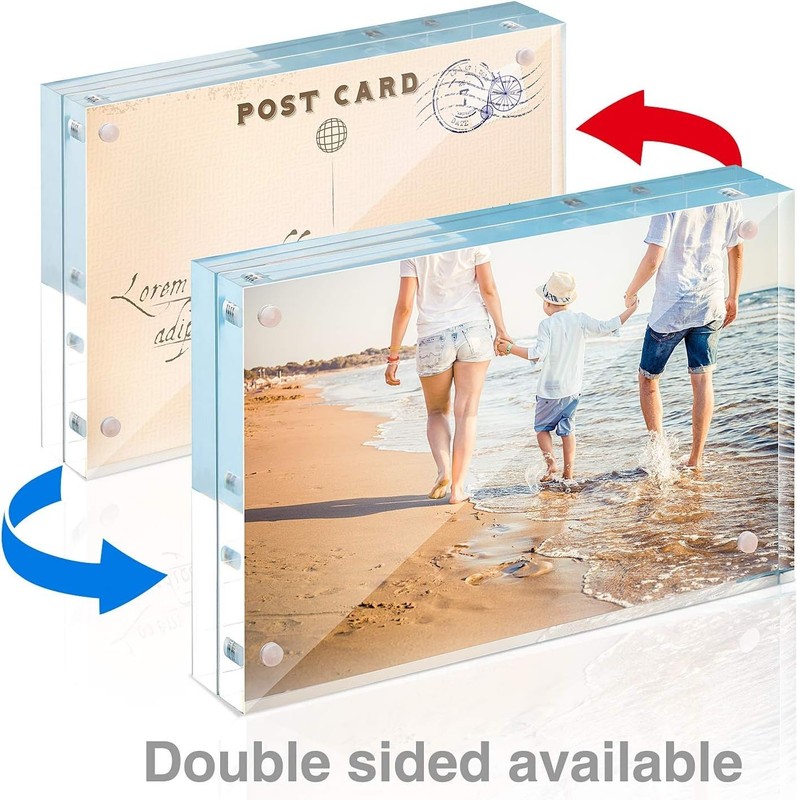 Acrylic Picture Frame Magnet Double Sided 12+12MM Plexiglass Clear 4x6 5x7 8x10" gallery