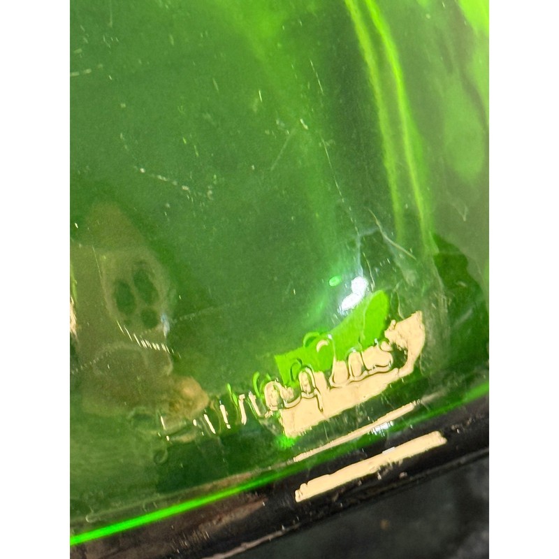 Emerald Green Glass Bottle Vase Round Base Smooth Neck Unique Decor Accent gallery