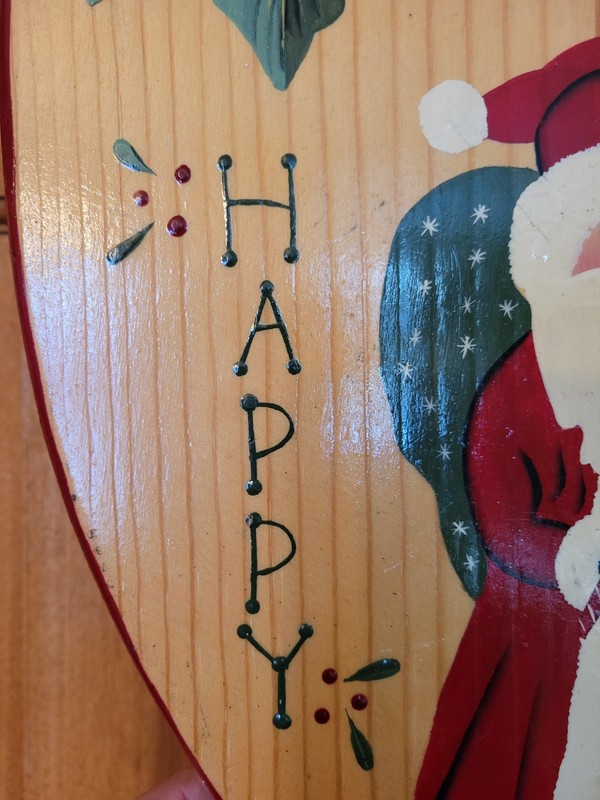 Vtg Handmade Wood Painted Santa Claus Christmas Holidays Signed Mexico READ gallery