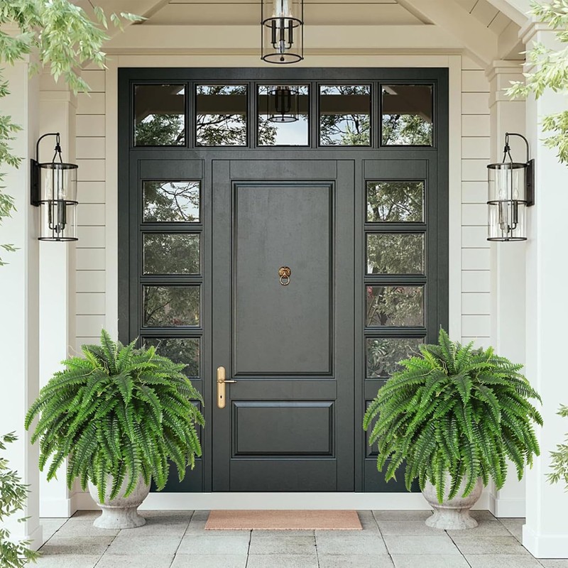 Dkaltm 49in Single Silky Artificial Boston Fern Bush 95 Branches gallery