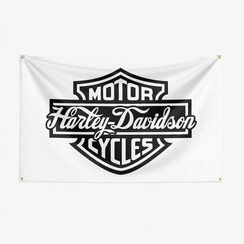 Harley Davidson Motor Motorcycle Flag Banner Wall Art Hanging Garage Décor 5x3ft