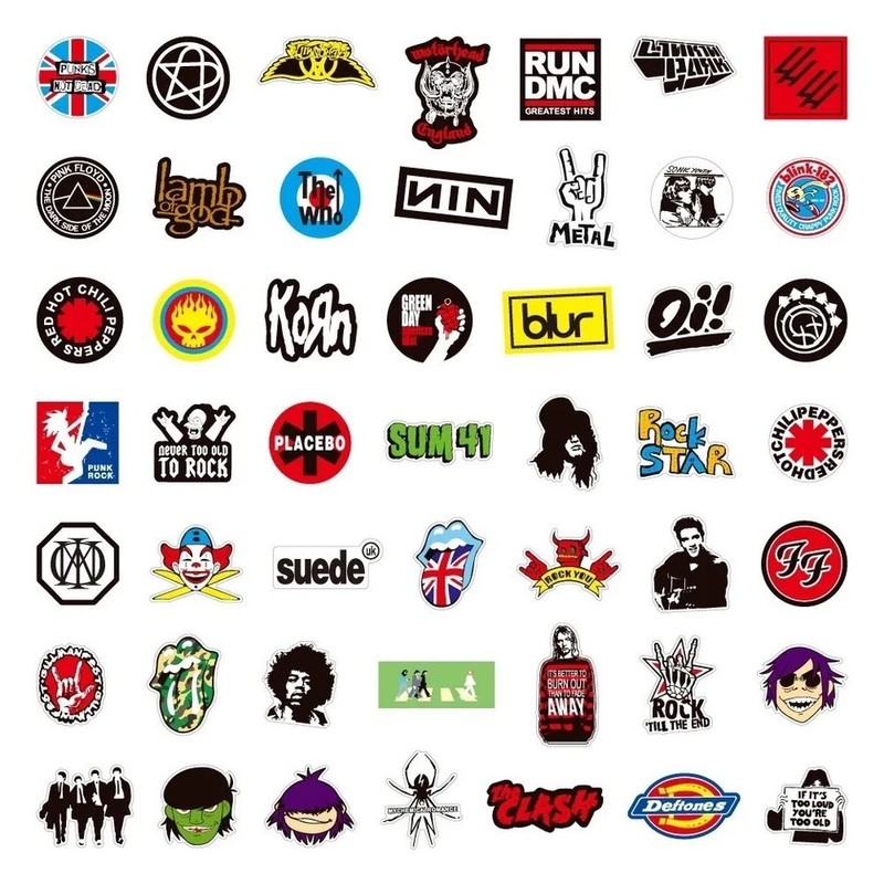 100PCS Rock Band Stickers Lot Punk Music Heavy Metal Bands Sticker Decal-USA gallery