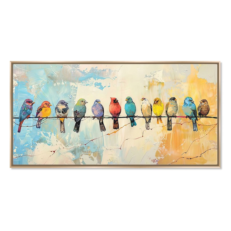 Birds Panoramic Canvas Gallery Wrapped Extra Large Wall Art Living Room Decor