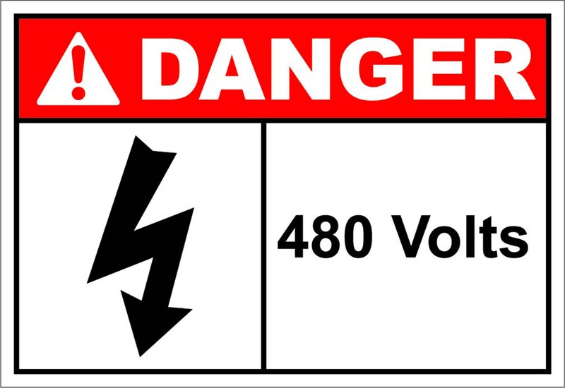 480 Volts Danger OSHA / ANSI Aluminum METAL Sign