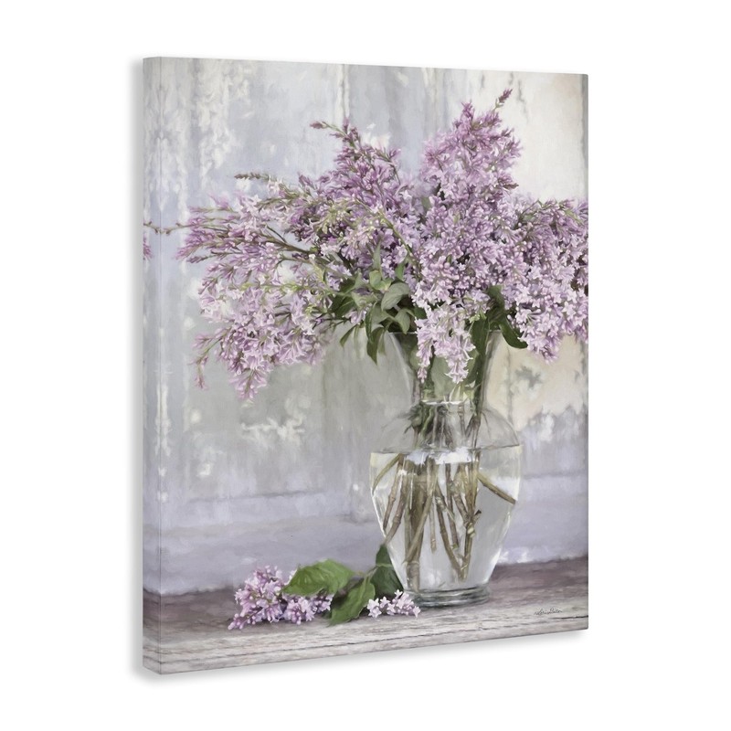 'Tranquil Lilac Flower Vase', Canvas Art, 30 x 40 Inches, Easy to Hang and St... gallery