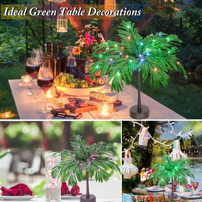 28 Color Changing Lighted Palm Tree Table Decor, 23 in Tropical Artificial Palm gallery