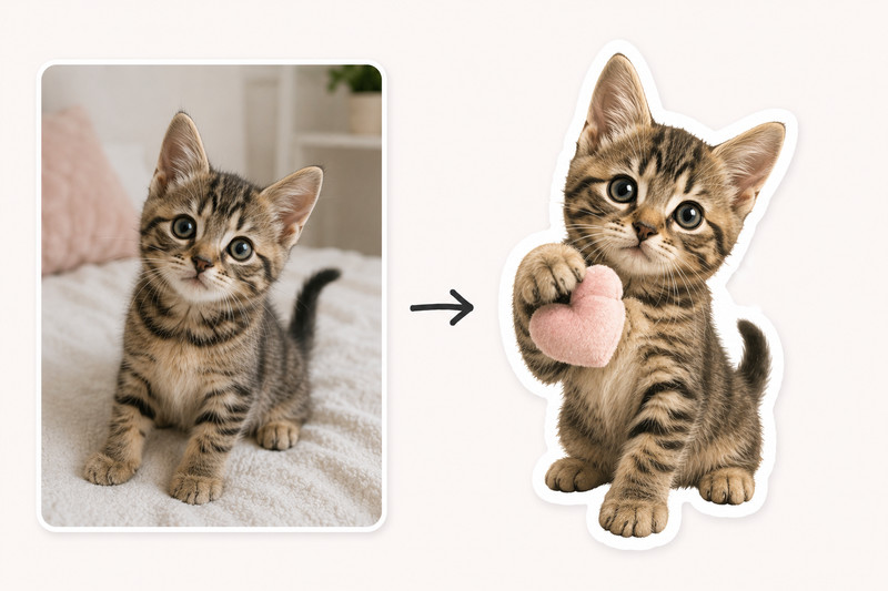 Turn Your Pet Into a Custom Sticker – AI Generated Pet Portrait Decal gallery
