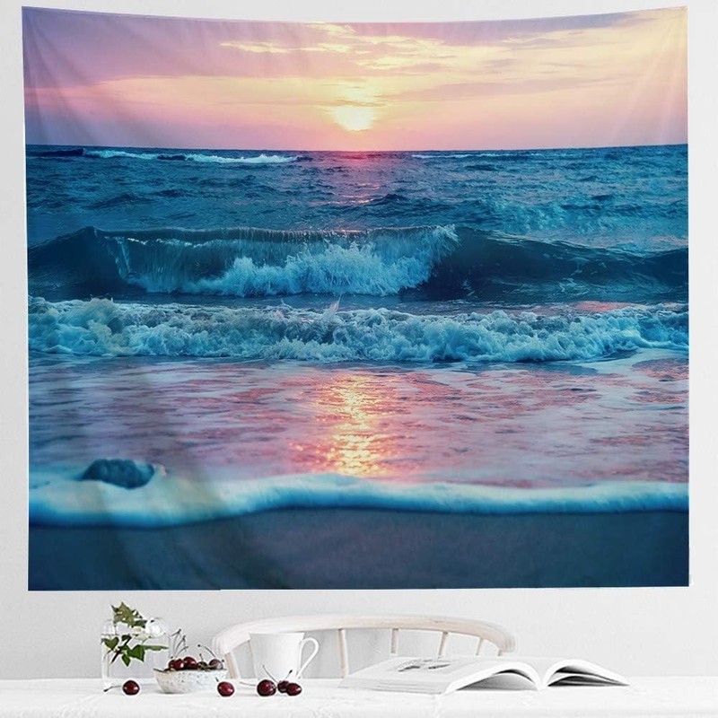 Ocean Tapestry Wall Hanging, Sea Beach Wave Sun Cloud Landscape Scenery Natur... gallery