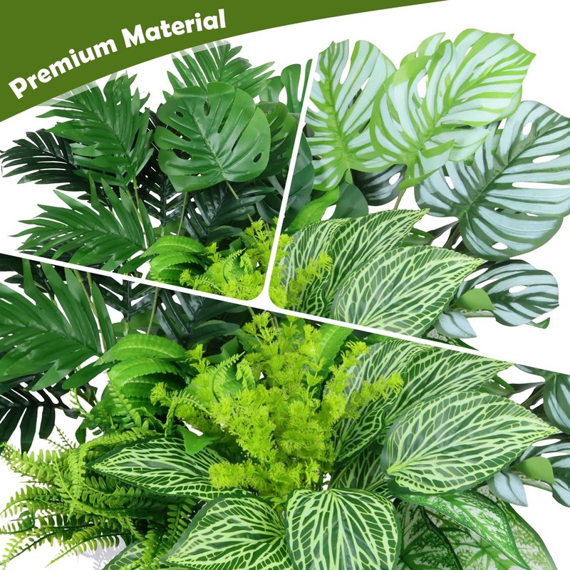 Large Artificial Greenery Plants Outdoor UV Resistant - 10 Bundles 24.8" Tall... gallery