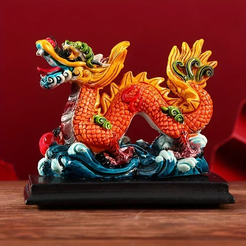 1pc Large Chinese Feng Shui Dragon Statue Feng Shui Decor Ornaments Good Lucky