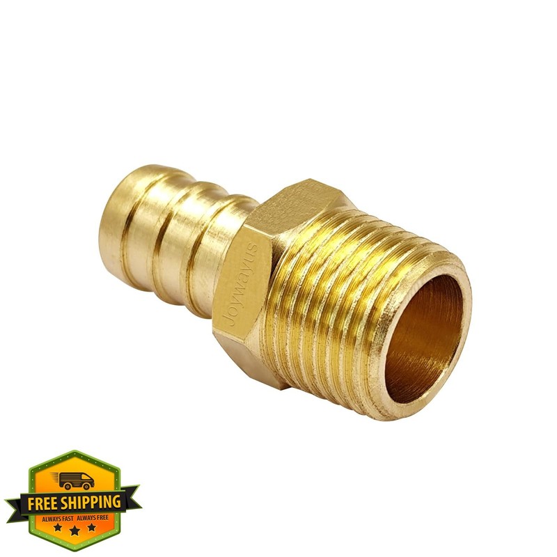Joywayus Brass PEX Fitting 1/2" PEX x 3/8" NPT Male 5 Pk gallery