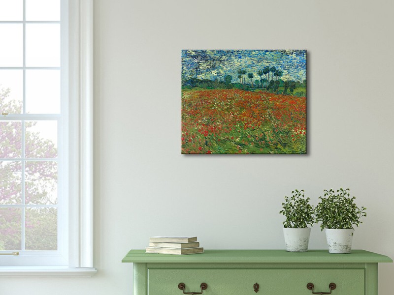 Poppy Field June 1890 Canvas Print Van Gogh Paintings Repro Wall Art Home Decor gallery