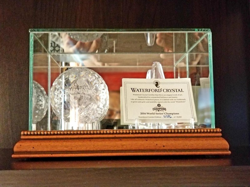 Baseball Display Case Trading Card Walnut Wood & Glass USA MLB Ball Holder Frame