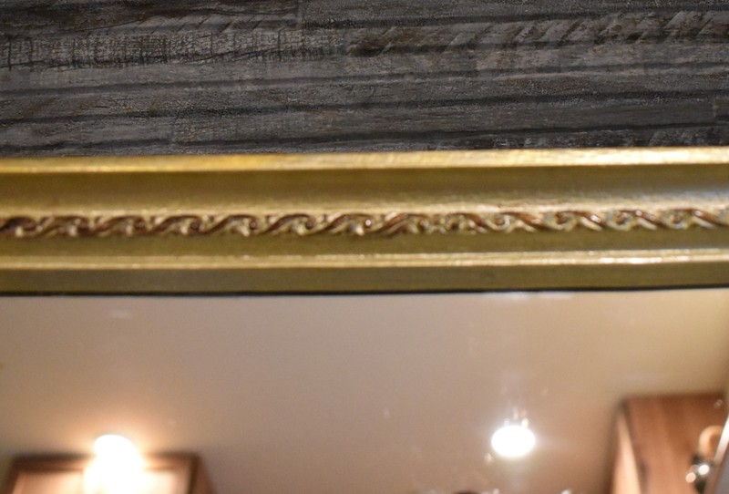 Decorative Long Hexagonal Mirror Gold Toned 18 X5 gallery