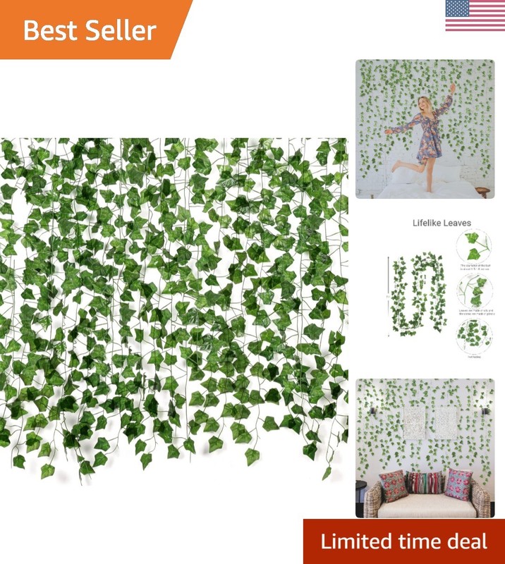 Lifelike Ivy Leaves 12 Pack – 84 Feet of Elegant Greenery for Any Occasion