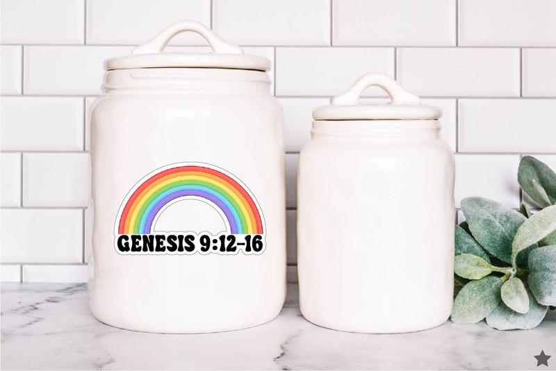 Genesis 9:12-16 Decal Sticker Rainbow Religious Meaning Bible Verse Quote God gallery