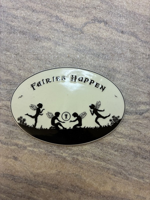 Fairies Happen Silhouette Ceramic Plaque 4″X6″ 3D The Fey Folk