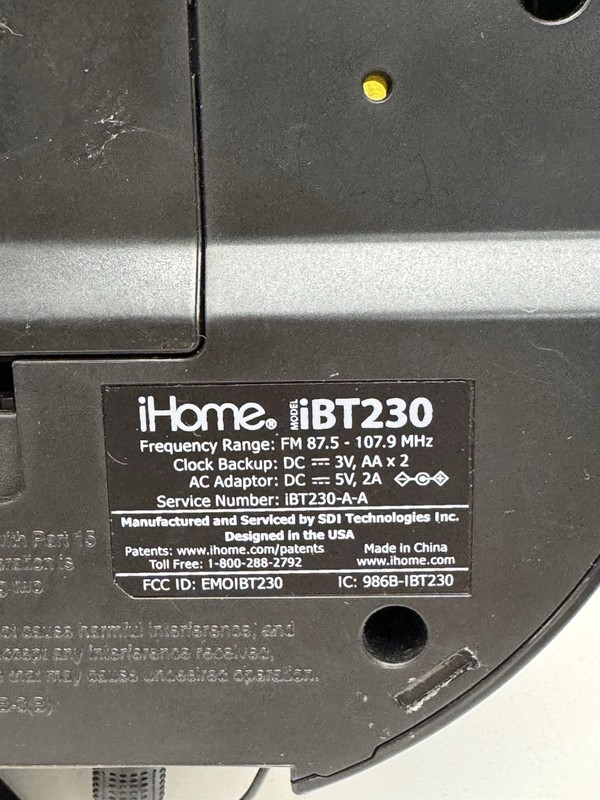 iHome iBT230 Bluetooth Alarm Clock Radio Speaker Tested and Working gallery