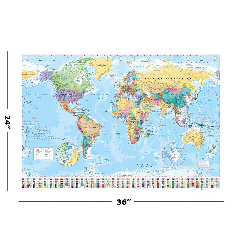 Political Map Of The World - Poster / Print (World Map With Flags - 2016) gallery
